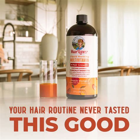 Mary Ruth's - Liquid Morning Multivitamin + Hair Growth - Peach Mango ...