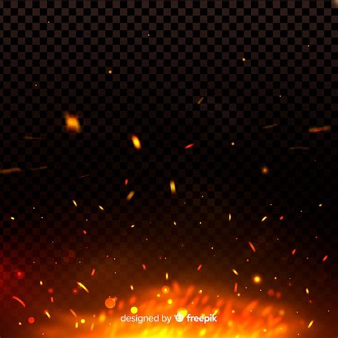 Fire sparks glowing effect in the dark | Free Vector