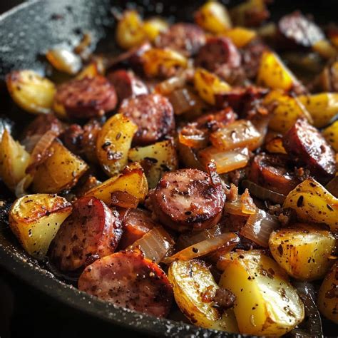 30-Minute Smoked Beef Sausage & Potato Skillet - Irresistibly Easy