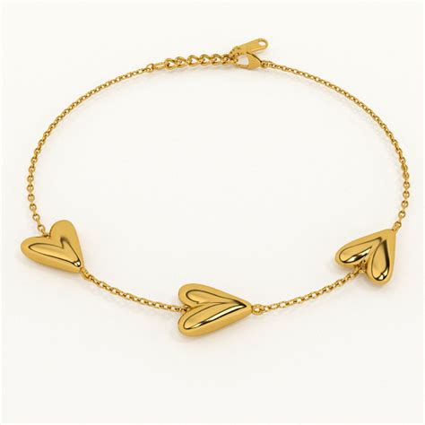 Shop Heart Station Gold Bracelet for Women - PALMONAS