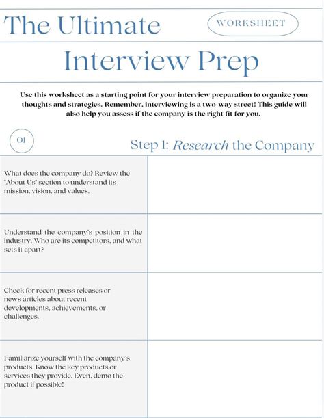 Interview Prep Worksheet 的图像结果