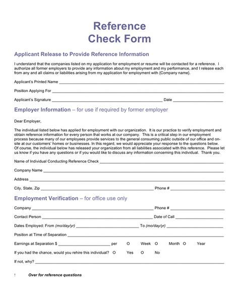 Image result for Pre Employment Reference Check Form