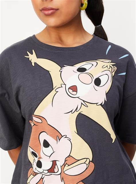 Buy Girls Chip and Dale Printed Round Neck Cropped T-shirt Online at ...
