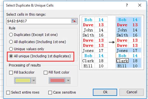 Unique List Excel 的图像结果