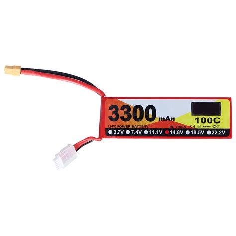 3300mAh Lipo Battery 100C Discharge Rate 14.8V 4S XT60 Plug RC Battery Power for RC Helicopter ...