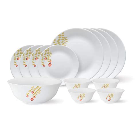 Larah by Borosil - Tiara Series, Pebbles, 13 Pcs, Opalware Dinner Set ...