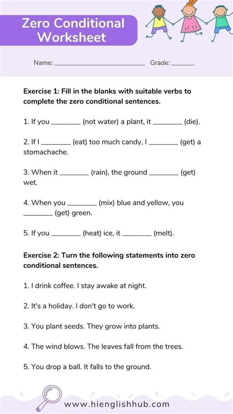 Image result for Zero Conditional Sentences Exercises