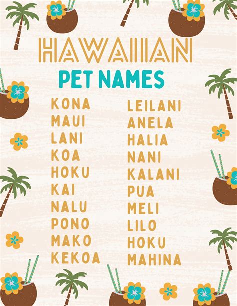 Beautiful Hawaiian-Inspired Pet Names in 2025 | Sweet baby names, Ocean ...