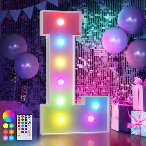 Amazon.com: imprsv 3FT Colorful Marquee Light Up Letters L, 18 Colors ...