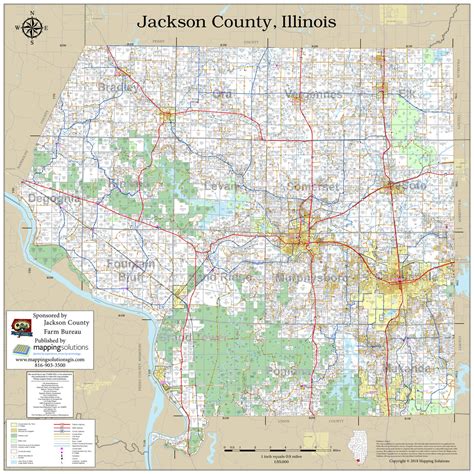 Jackson County Illinois 2023 Wall Map | Mapping Solutions