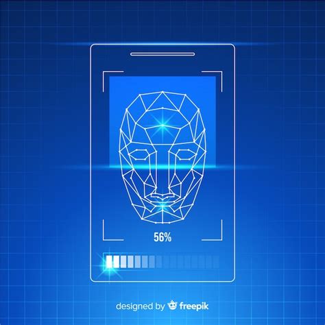 Abstract flat face recognition background | Free Vector