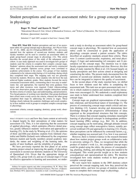 Fillable Online Student perceptions and use of an assessment rubric for ...