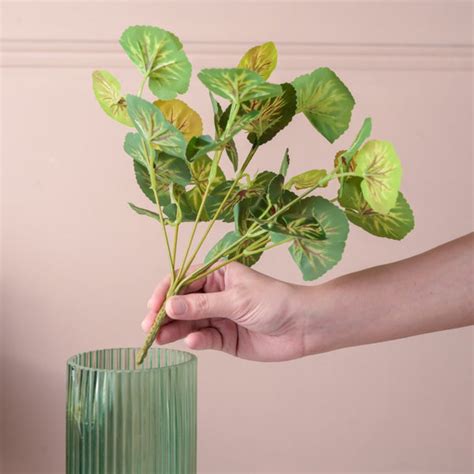 Artificial Red Heart Begonia Leaves Set Of 2