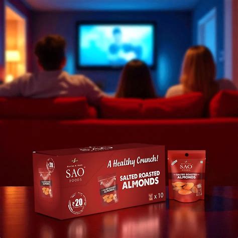 Salted Roasted Almonds - 100g | 10 Small Packs | SAO Foods