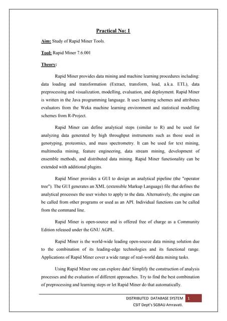 Database Practicals 的图像结果