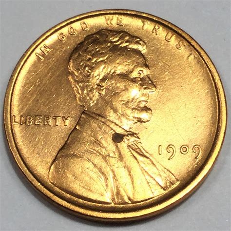 1909 VDB Lincoln Wheat Cent Penny Beautiful AU/BU Coin | Property Room