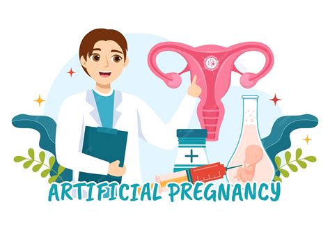 Premium Vector | Artificial pregnancy vector illustration with couple ...