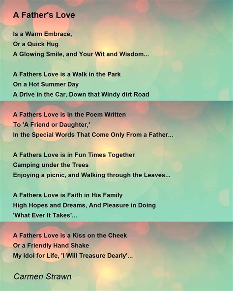 A Father's Love Poem by Carmen Strawn - Poem Hunter