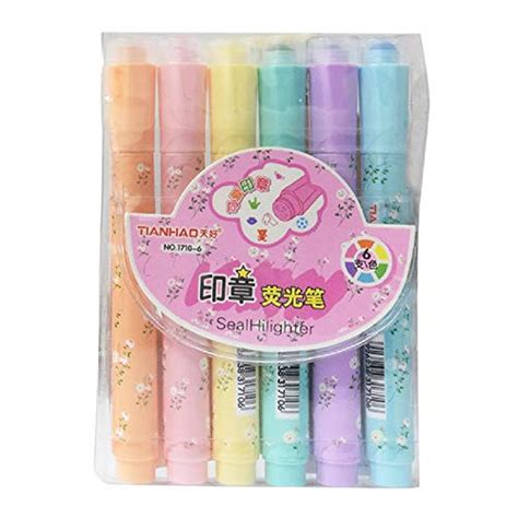 PRINCE SALES PSI Tianhao Seal Color Highlighter Students Marker Pen (6 ...