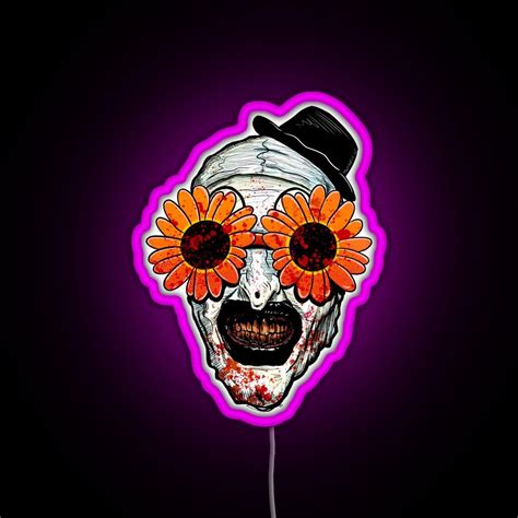 Art The Clown Terrifier 2 Sunflower Sunglasses RGB neon sign