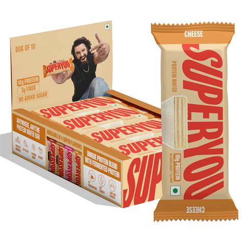 Buy SuperYou Cheese Protein Wafer Bars (Pack of 10)|10g Protein, 3g ...