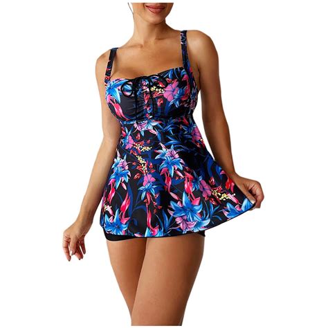 YanHoo Two Piece Underwire Tankini Swimsuits for Women Tummy Control ...