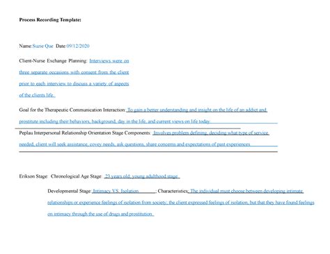 Image result for MSW Process Recording Example