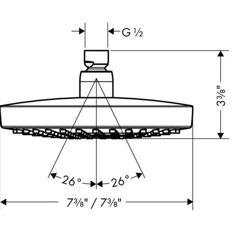 Hansgrohe Croma Chrome Polygon Rain Fixed Shower Head 2-GPM (7.6-LPM ...
