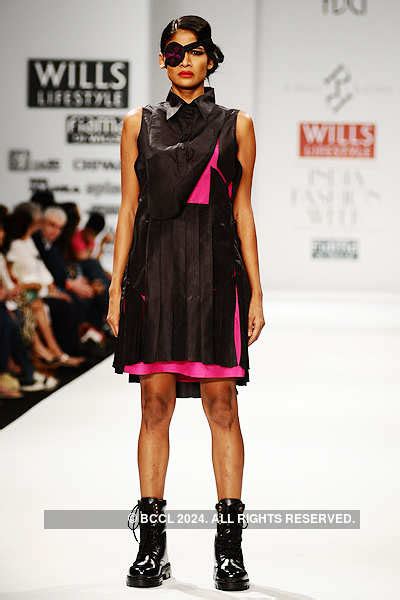 A model showcases a creation by designer Rahul Reddy on Day 5 of the ...