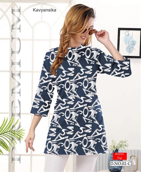 Design 02 Kavyansika Reyon Short Kurtis Wholesale Price – Kavya Style Plus