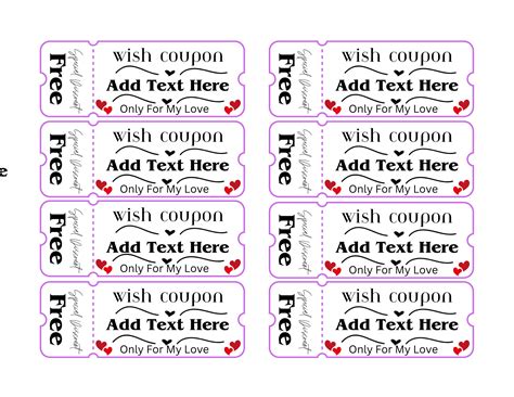 Wish Coupon Template - Etsy