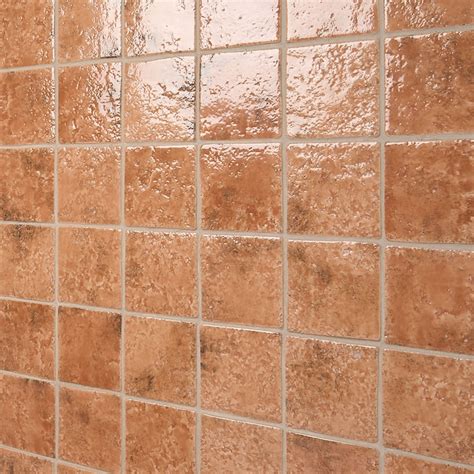 Artmore Tile Aether Sunset Terracotta 5-in x 5-in Glossy Porcelain ...