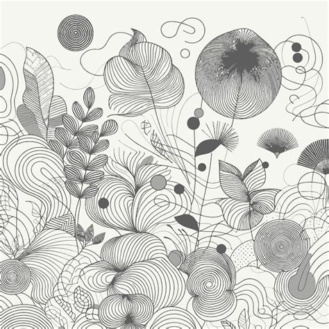 Gray line drawings of organic shapes background white background simple ...