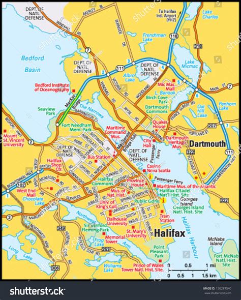 Halifax Nova Scotia Area Map Stock Vector 150287540 - Shutterstock