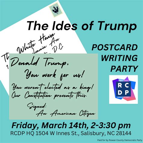 The Ides of Trump Postcard Party: Friday, March 14th - Rowan County ...