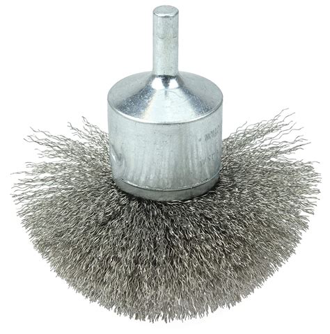 Weiler 10151 3" Circular Flared Crimped Wire End Brush, .006" Stainless ...