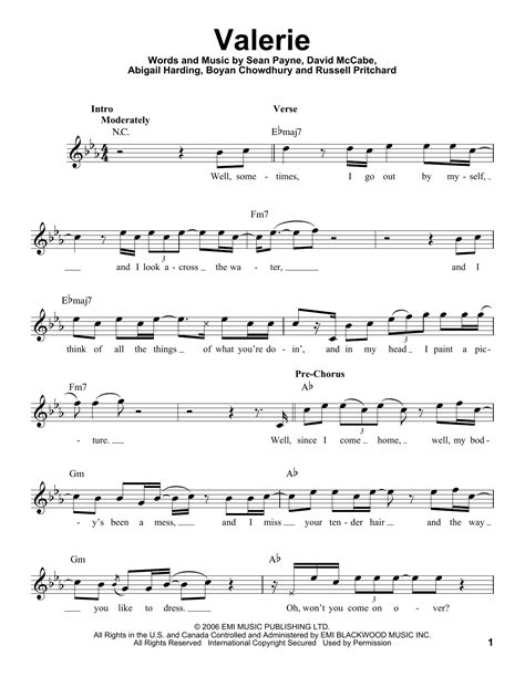 Amy Winehouse - Valerie sheet music