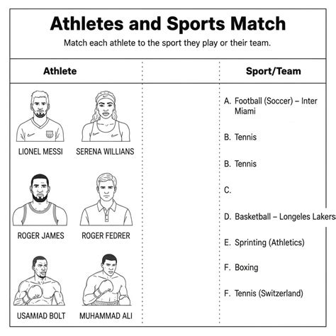 Matching Different Sports Worksheet 的图像结果