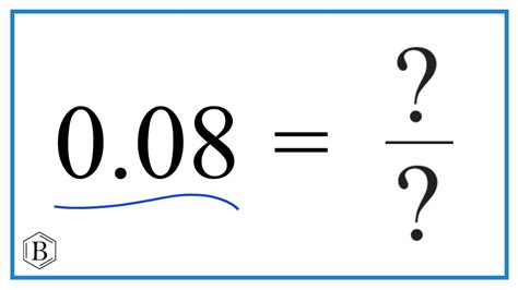 0.08 as a Fraction (simplest form) - YouTube