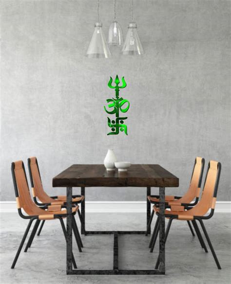 creatick Studio 55 cm Swastik OM Diwali Decorations Acrylic 3D Mirror ...