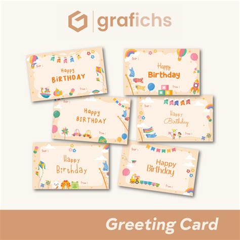 Jual Greeting Card Birthday Custom Kartu Ucapan Ulang Tahun HB01 - HB06 ...