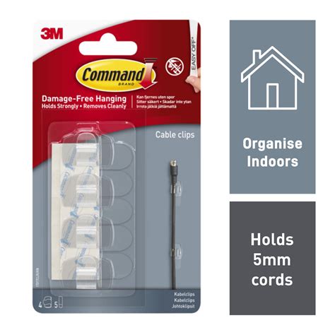 Command™ Clear Round Cord Clips And Strips - Bunnings New Zealand