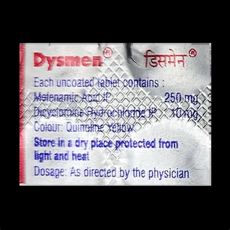 DYSMEN TABLET 10'S Price, Uses, Side Effects & Substitutes | Medkart