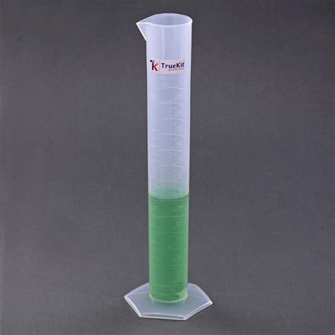TRUEKIT Transparent Plastic Measuring Cylinder with Graduation Marks.