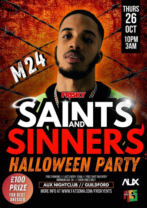 M24 Saints and Sinners: Halloween party at AUX, Guildford on 26th Oct ...