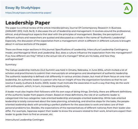 Image result for Leadership Paper