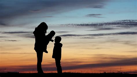 Mother And Children Silhouette