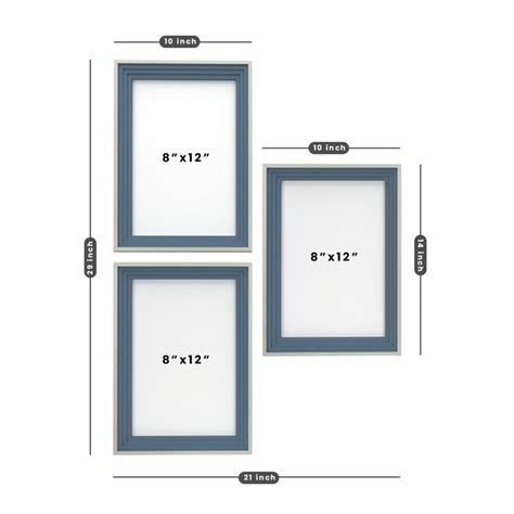 Set of 3 Wall Arts for Home Décor City Theme Blue Framed Art Prints fo ...