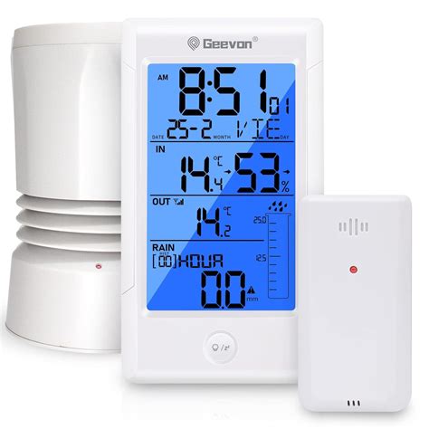 Amazon.com: Geevon Wireless Digital Rain Gauge with Outdoor Temperature ...