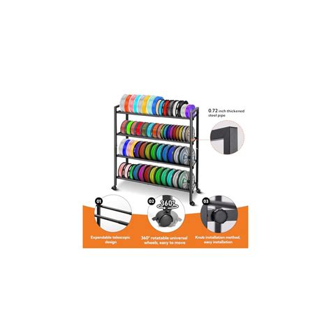 LUNORVIA 3D Printer Filament Storage Rack - Rolling Filament India | Ubuy